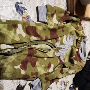 Camouflage Baby Onesie with Dinosaur Patch
